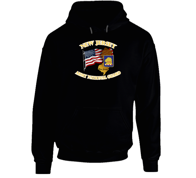 Dui- Army National Guard New Jersey With Flag Hoodie