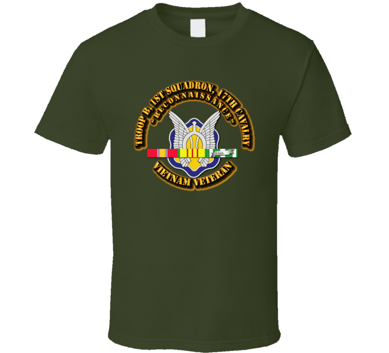 Troop B, 1st Squadron, 17th Cavalry With Svc Ribbons T Shirt