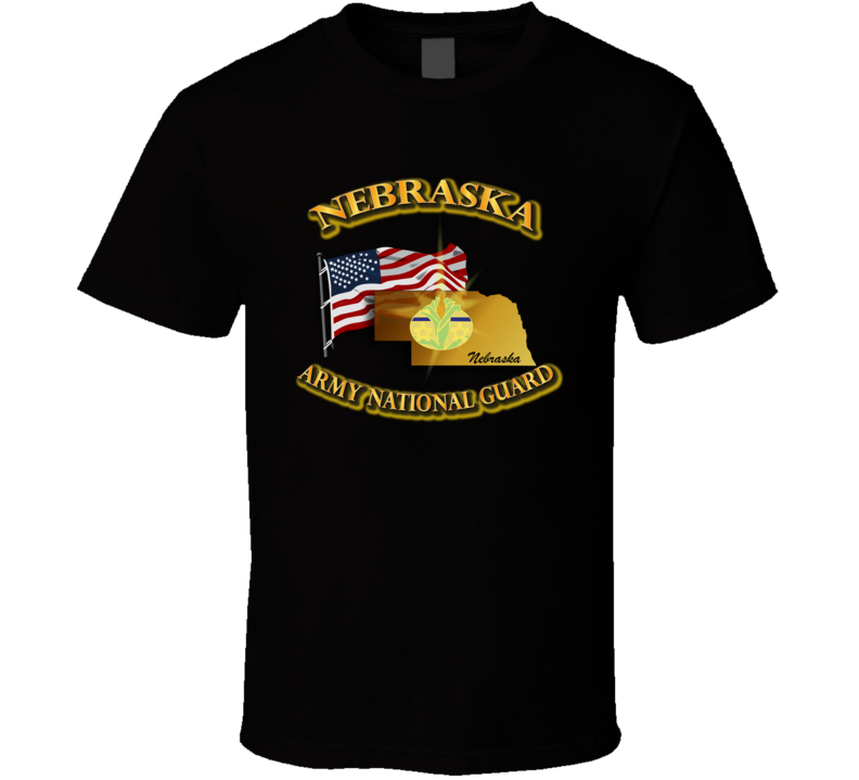 Dui - Army National Guard New - Nebraska With Flag T Shirt