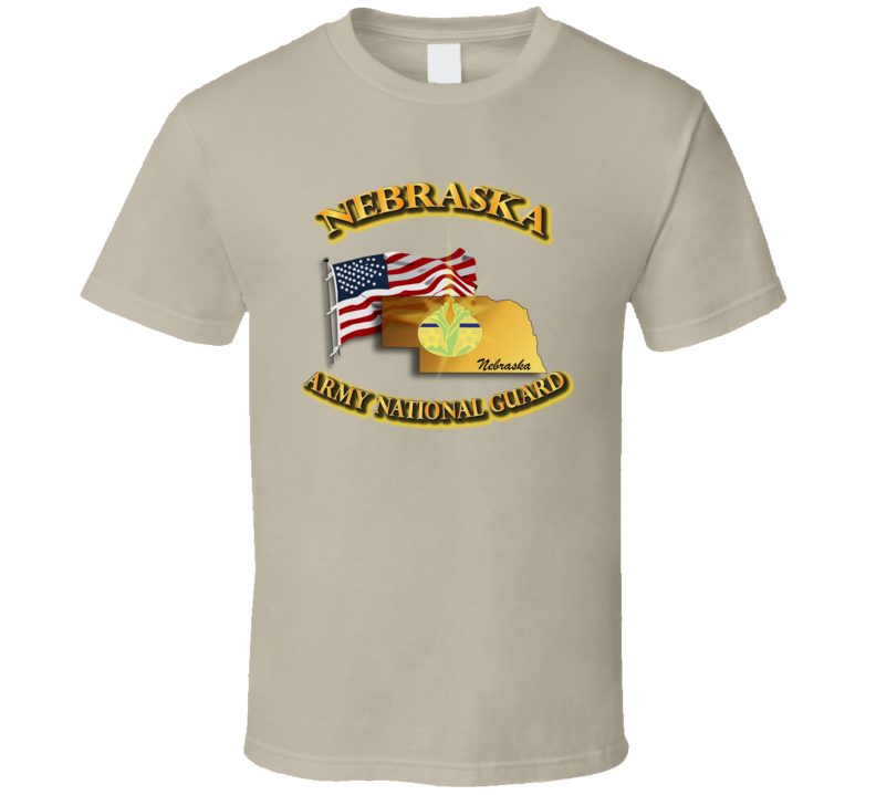 Dui - Army National Guard New - Nebraska With Flag T Shirt