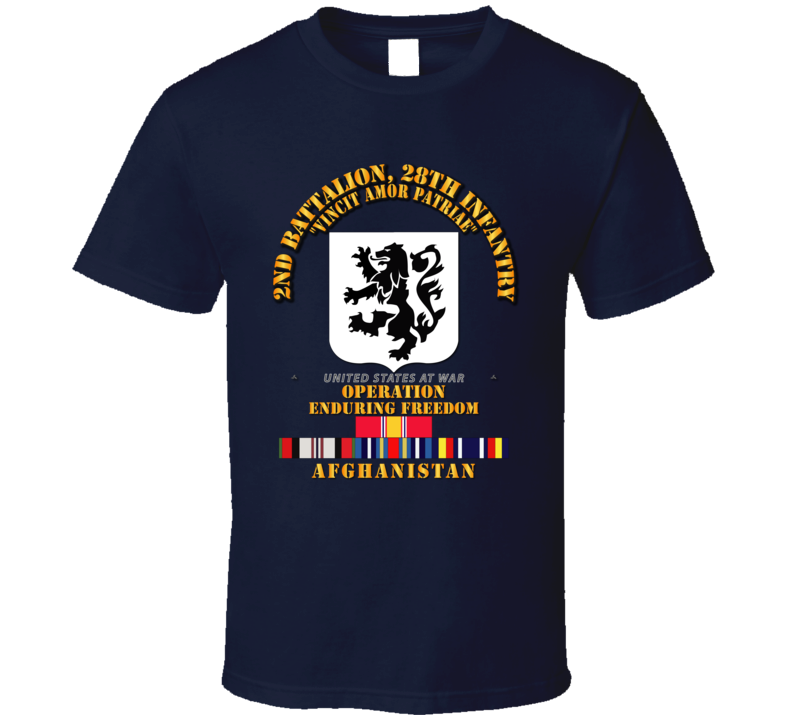 2nd Bn, 28th Infantry - Oef - Afghanistan W Svc T Shirt