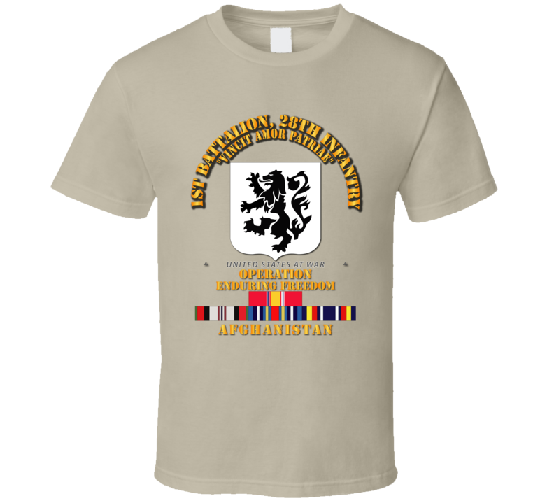 1st Bn, 28th Infantry - Oef - Afghanistan W Svc T Shirt