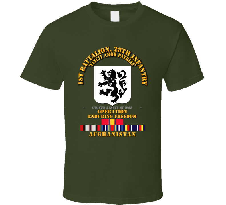 1st Bn, 28th Infantry - Oef - Afghanistan W Svc T Shirt