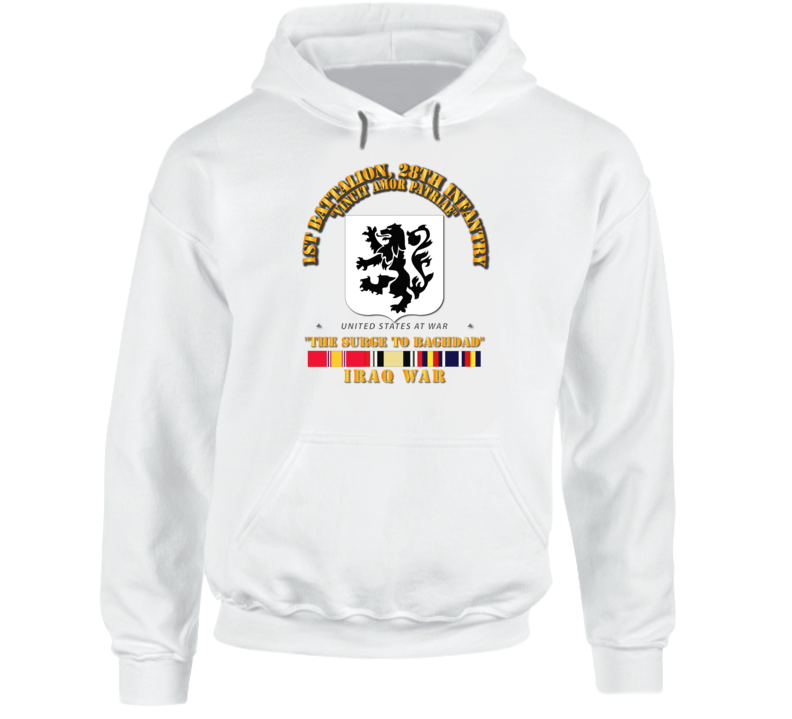 1st Bn, 28th Infantry - The Surge - Iraq War W Svc Hoodie