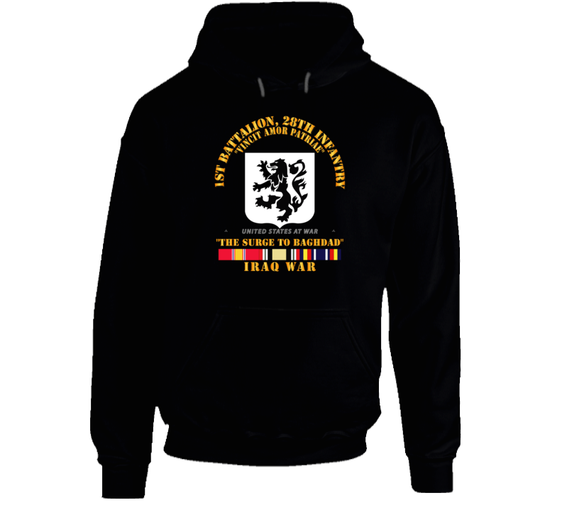 1st Bn, 28th Infantry - The Surge - Iraq War W Svc Hoodie