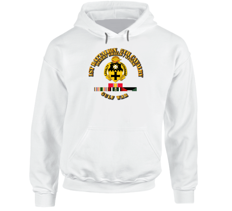 Army - 1st Bn 5th Cavalry - Desert Storm - Shield W Svc V1 Hoodie