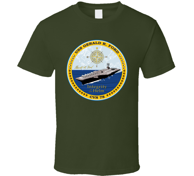 Navy - Uss Gerald R Ford - Cvn 78 - Crest Only T-shirt