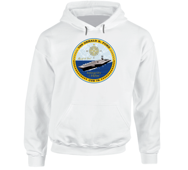 Navy - Uss Gerald R Ford - Cvn 78 - Crest Only Hoodie