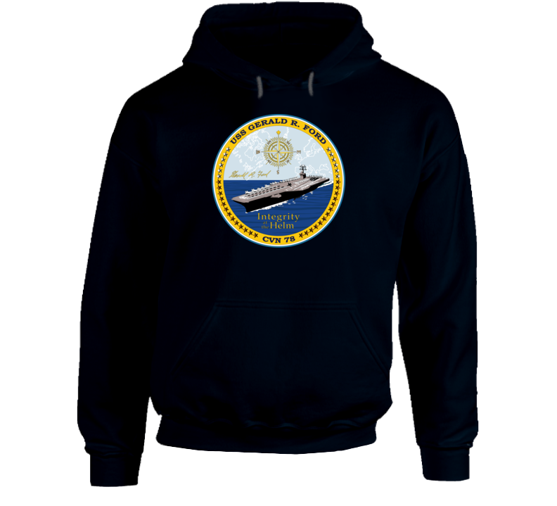 Navy - Uss Gerald R Ford - Cvn 78 - Crest Only Hoodie