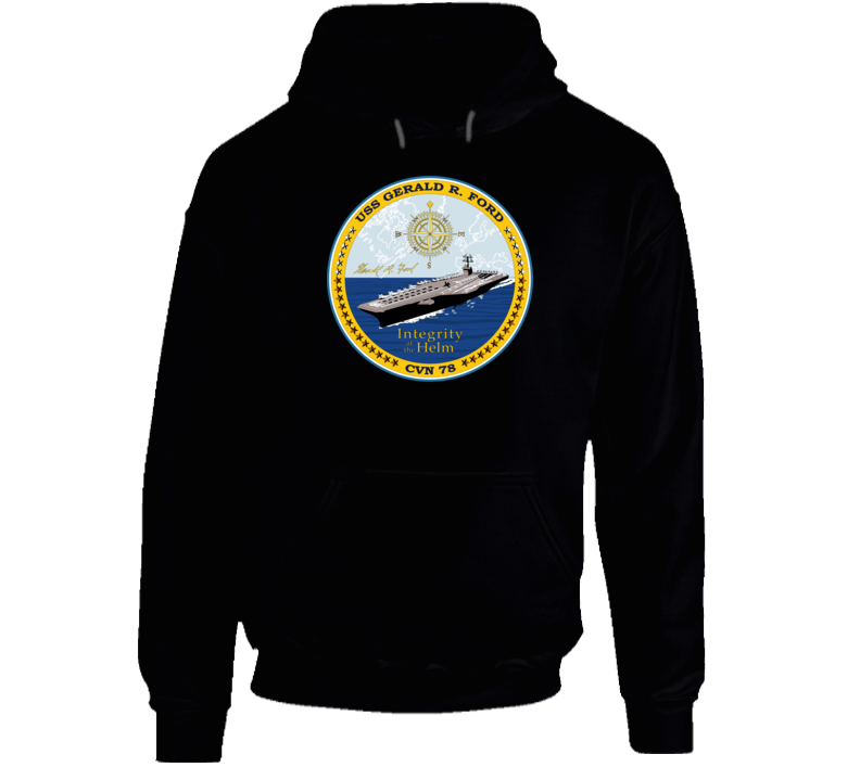 Navy - Uss Gerald R Ford - Cvn 78 - Crest Only Hoodie