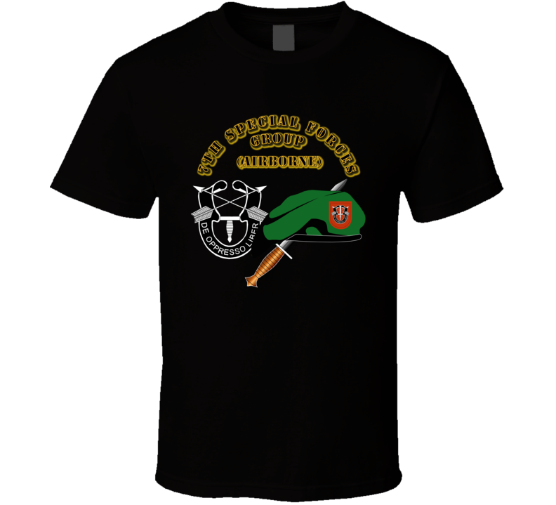 Emblem - Sof - 7th Sfg - Beret - Dui - Dagger - 1 T Shirt Emblem - Sof - 7th Sfg - Beret - Dui - Dagger - 1 T Shirt