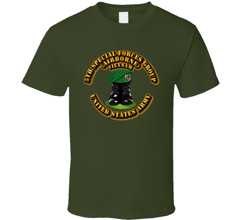 Sof - 5th Sfg - Boots And Beret - Vietnam T Shirt