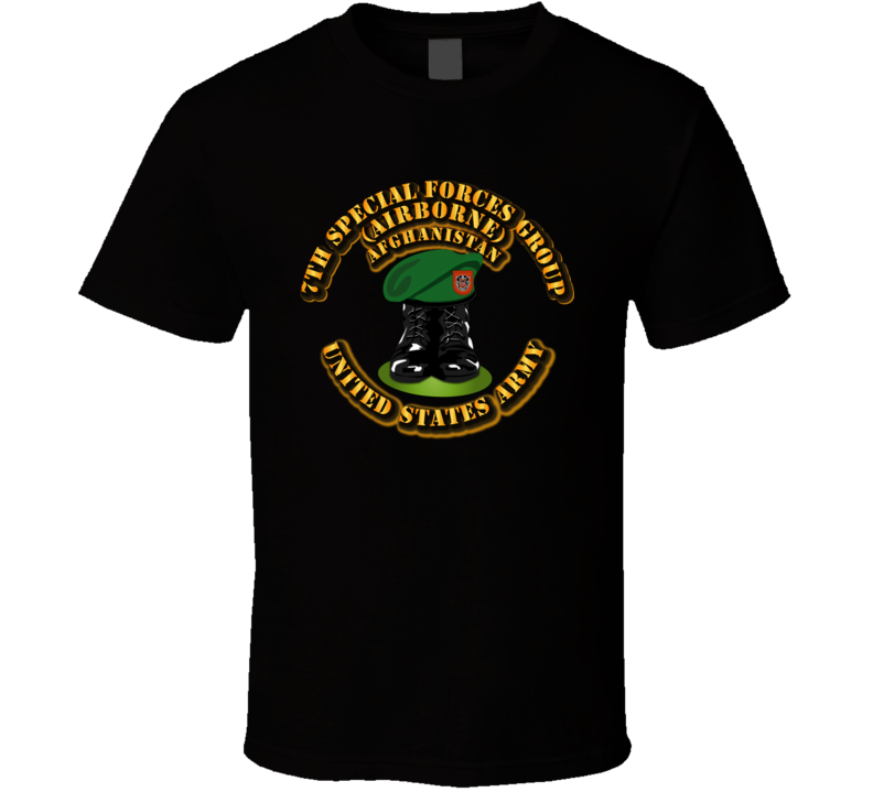 Sof - 7th Sfg - Boots And Beret - Afghanistan T Shirt