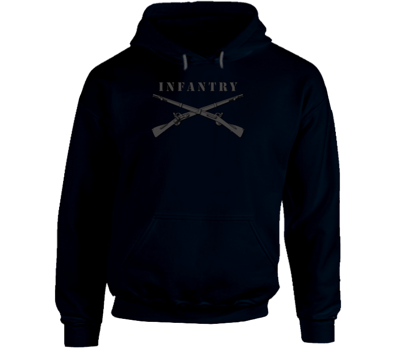 Army - Infantry Br - Crossed Rifles Blk With Txt Hoodie