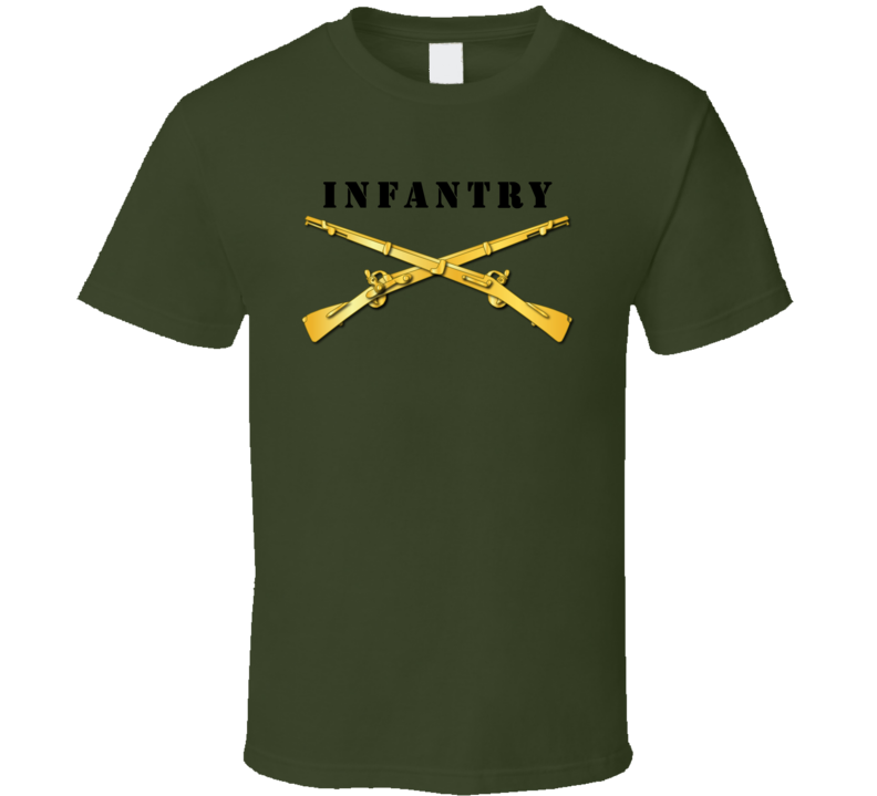 Army - Infantry Br - Crossed Rifles With Text T Shirt