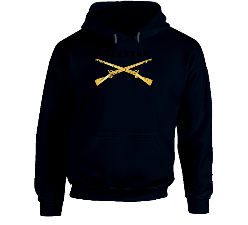 Army - Infantry Br - Crossed Rifles With Text Hoodie