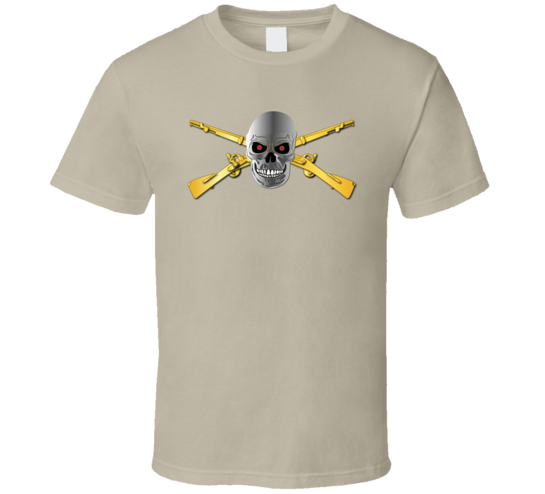 Army - Infantry Branch With Skull T Shirt