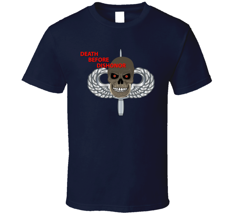 Sof - Skull - Wings - Knife - Death Before Dishonor T Shirt