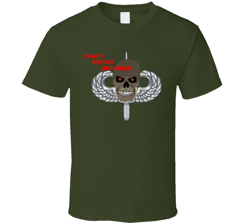 Sof - Skull - Wings - Knife - Death Before Dishonor T Shirt