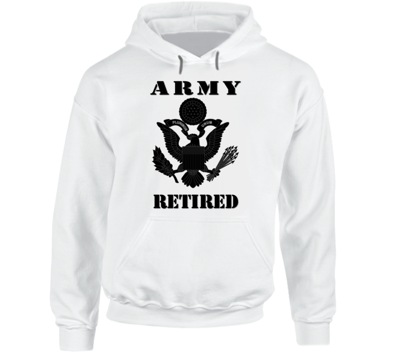 Army - Army Eagle Retired Blk W Txt Hoodie