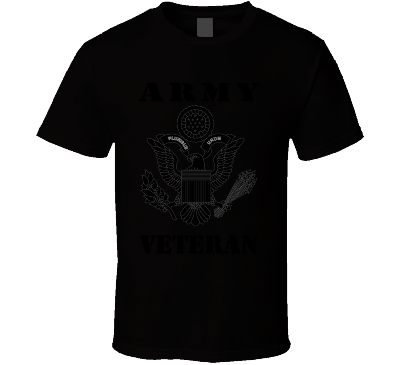 Army - Army Eagle Veteran Blk W Txt T-shirt