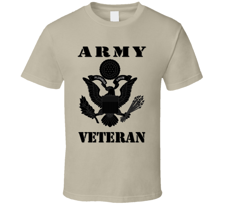 Army - Army Eagle Veteran Blk W Txt T-shirt
