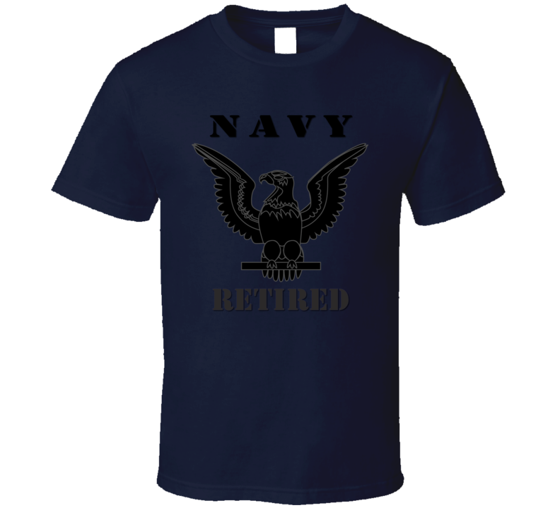 Navy - Crow - Retired Blk With Txt T Shirt