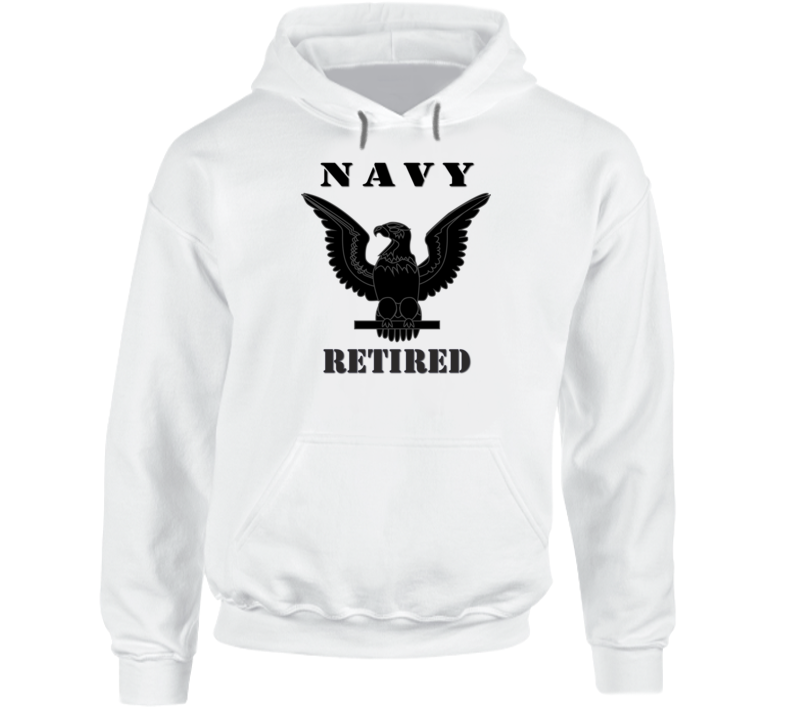Navy - Crow - Retired Blk With Txt Hoodie