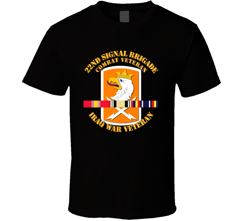 Army - 22nd Signal Bde - Iraq Vet  W Svc Ribbons T-shirt