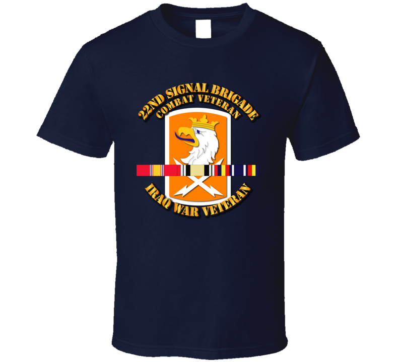 Army - 22nd Signal Bde - Iraq Vet  W Svc Ribbons T-shirt