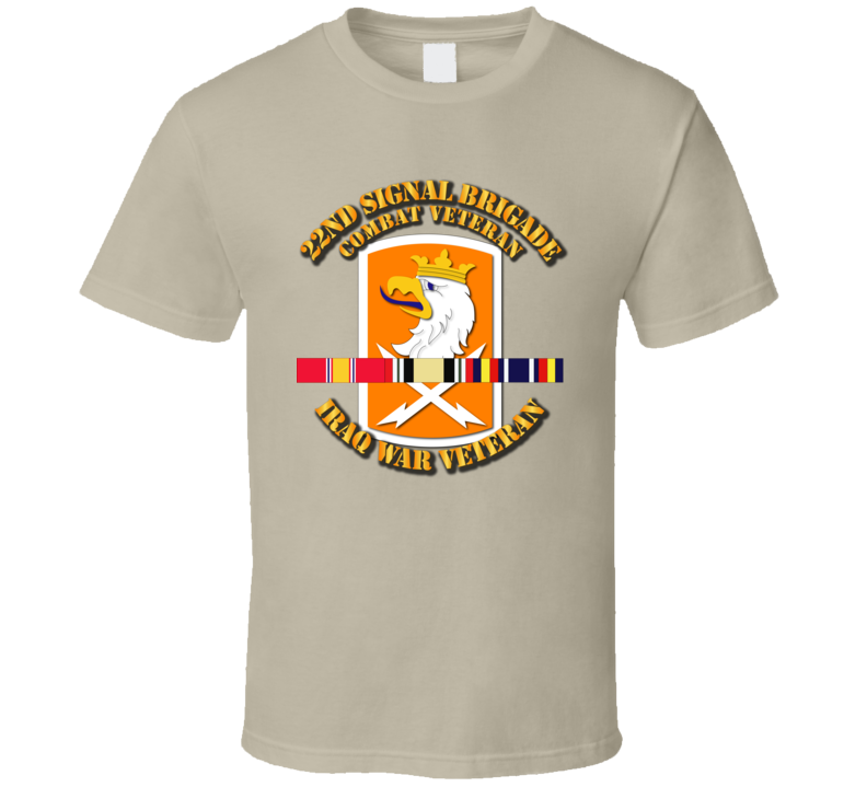 Army - 22nd Signal Bde - Iraq Vet  W Svc Ribbons T-shirt