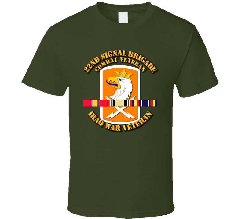 Army - 22nd Signal Bde - Iraq Vet  W Svc Ribbons T-shirt