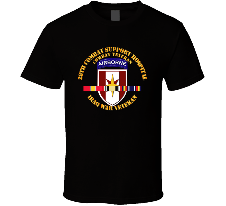 Army - 28th Cbt Sup Hospital - Iraq Vet W Svc Ribbons T Shirt