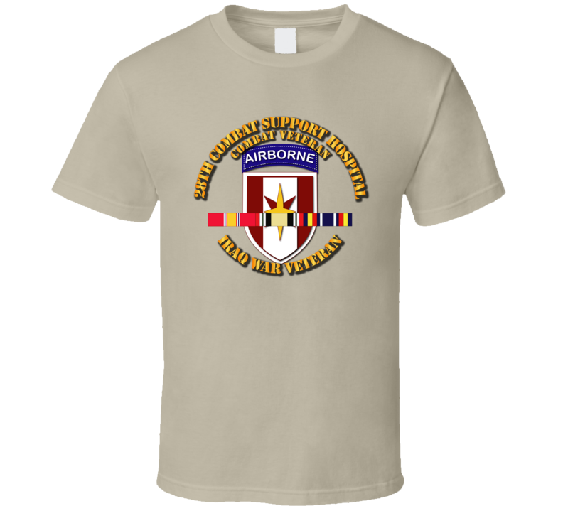 Army - 28th Cbt Sup Hospital - Iraq Vet W Svc Ribbons T Shirt
