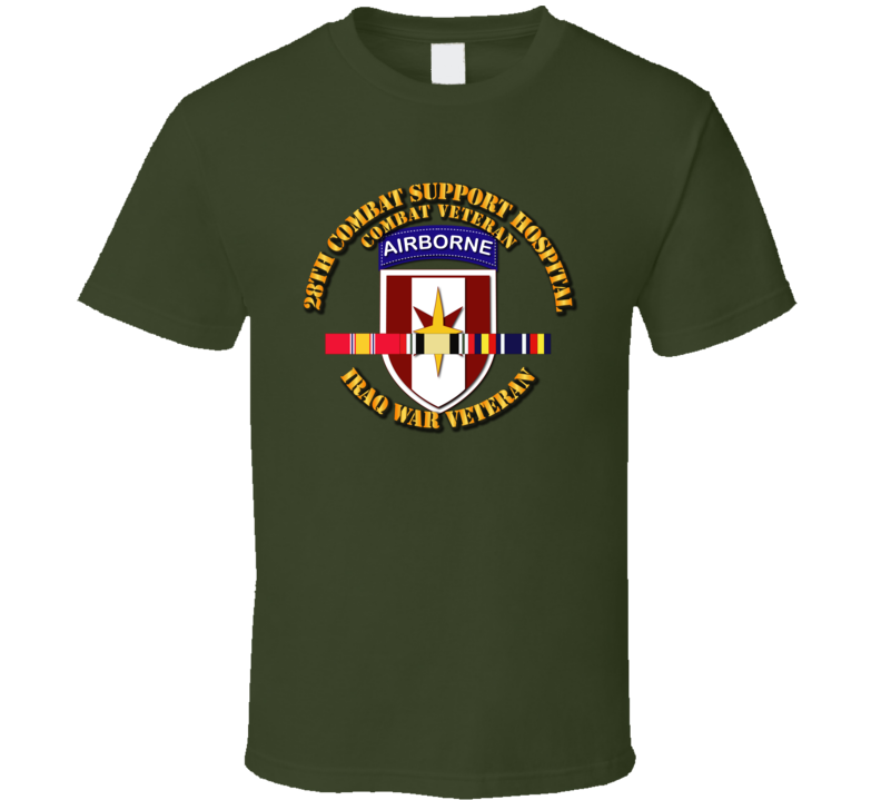 Army - 28th Cbt Sup Hospital - Iraq Vet W Svc Ribbons T Shirt