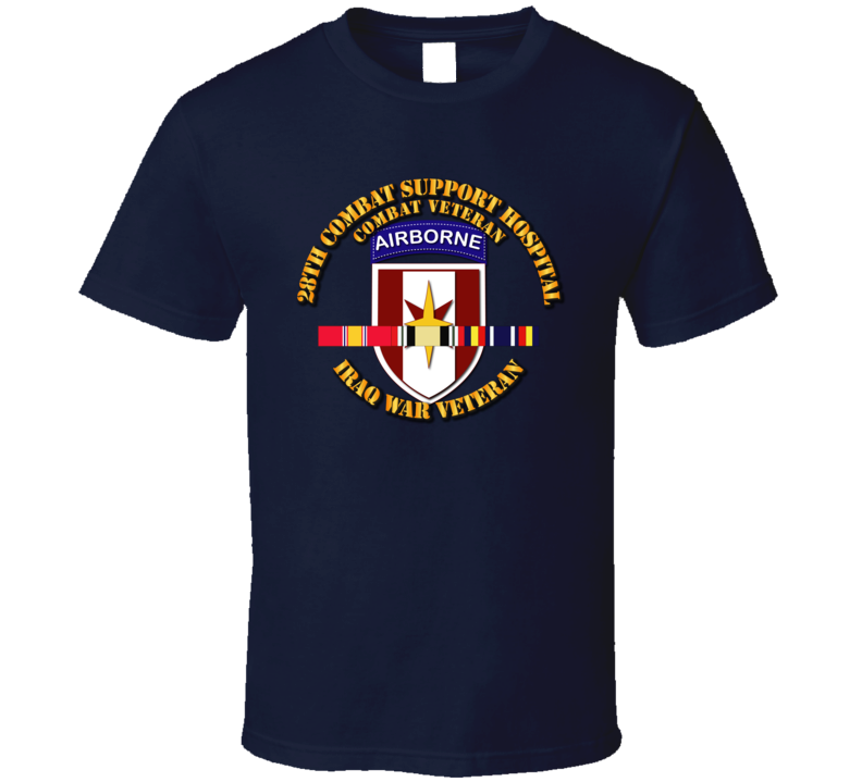 Army - 28th Cbt Sup Hospital - Iraq Vet W Svc Ribbons T Shirt