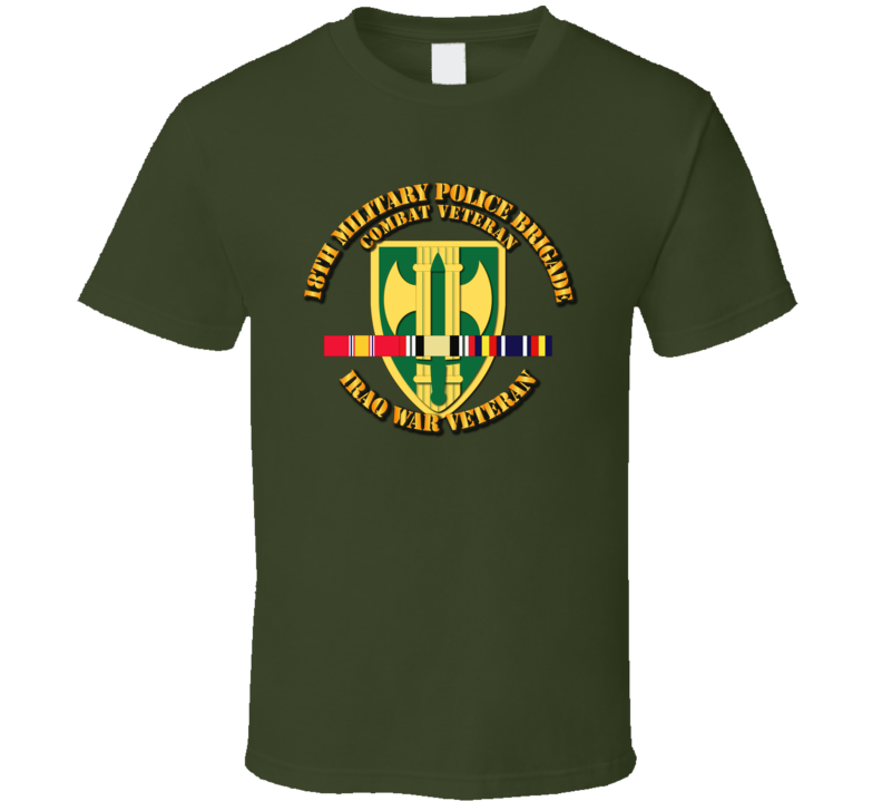 Army - 18th Mp Bde - Iraq Vet  W Svc Ribbons T-shirt