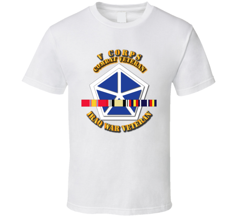 Army - V Corps - Iraq Vet  W Svc Ribbons T-shirt