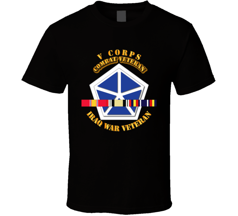 Army - V Corps - Iraq Vet  W Svc Ribbons T-shirt