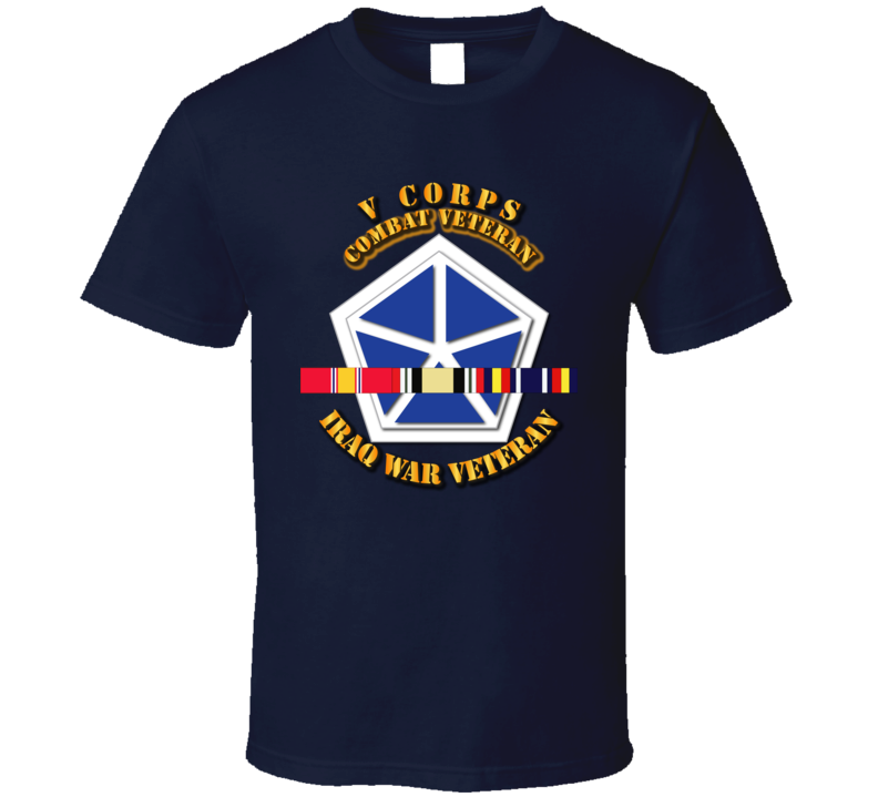 Army - V Corps - Iraq Vet  W Svc Ribbons T-shirt