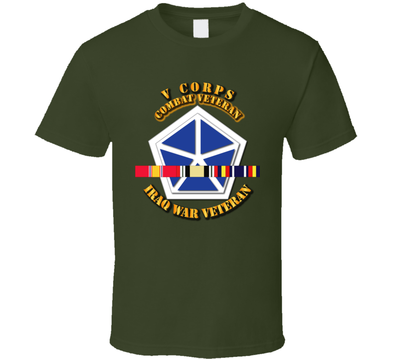Army - V Corps - Iraq Vet  W Svc Ribbons T-shirt