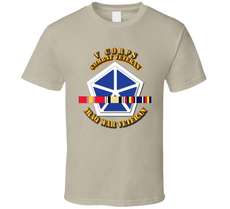 Army - V Corps - Iraq Vet  W Svc Ribbons T-shirt