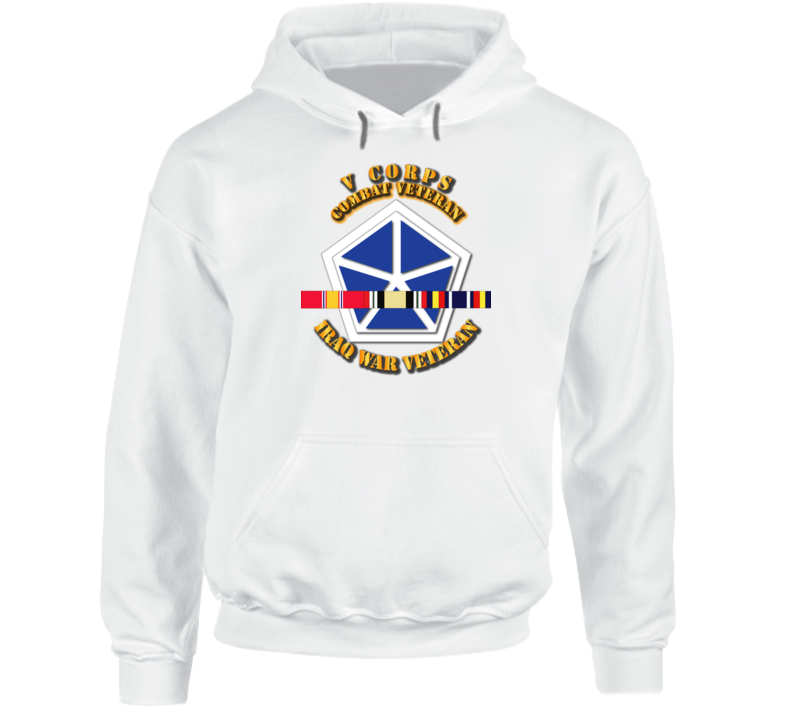 Army - V Corps - Iraq Vet  W Svc Ribbons Hoodie