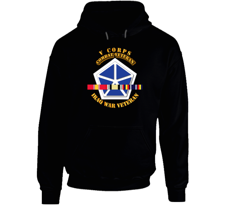 Army - V Corps - Iraq Vet  W Svc Ribbons Hoodie