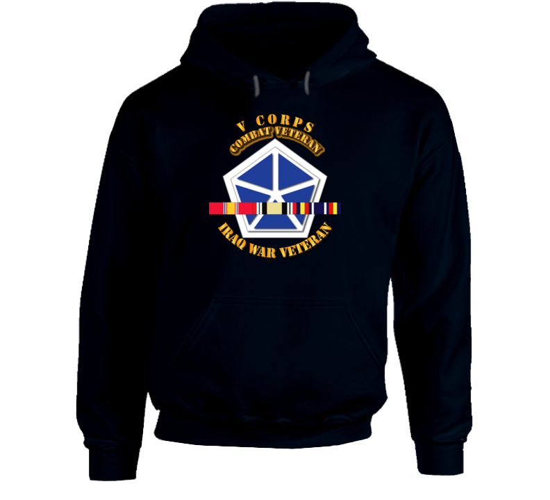 Army - V Corps - Iraq Vet  W Svc Ribbons Hoodie