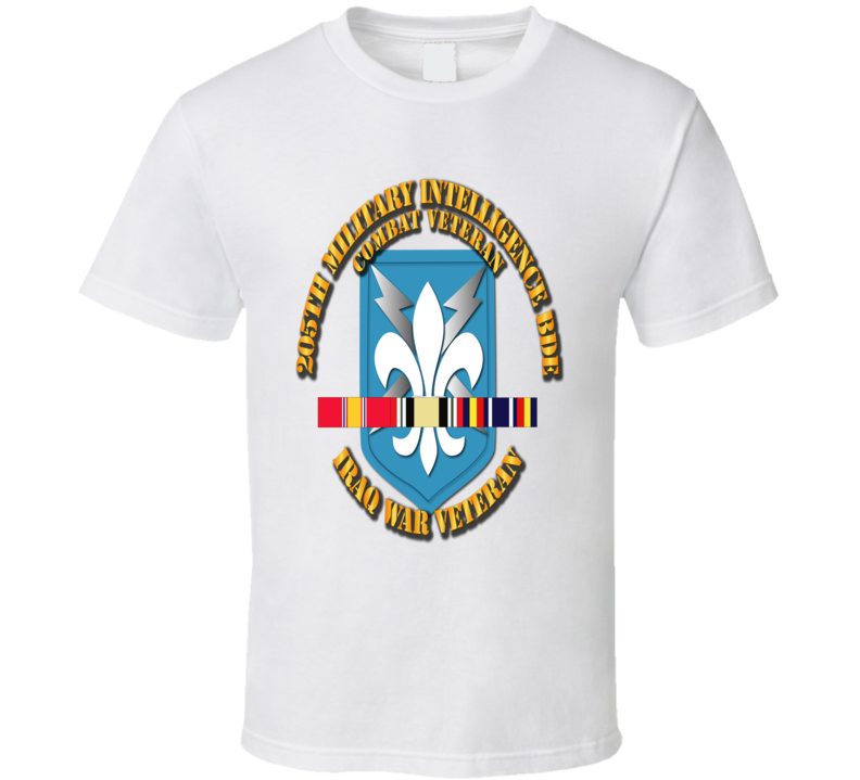 Army - 205th Mi Bde - Iraq Vet W Svc Ribbons T Shirt