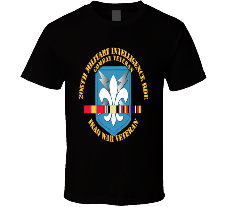 Army - 205th Mi Bde - Iraq Vet W Svc Ribbons T Shirt