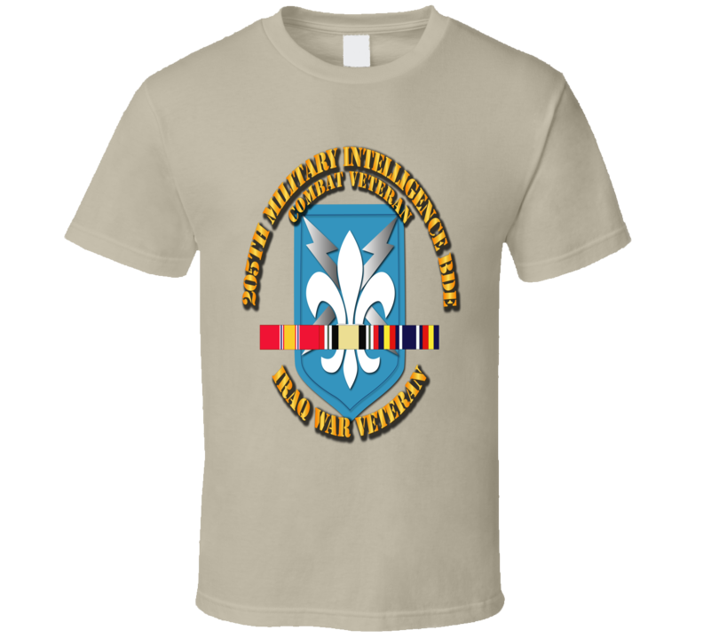 Army - 205th Mi Bde - Iraq Vet W Svc Ribbons T Shirt
