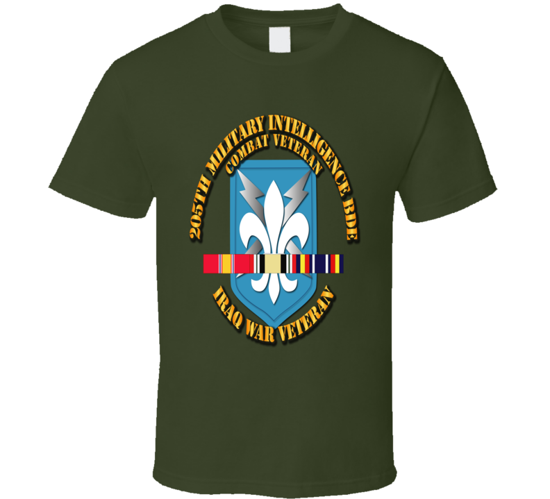 Army - 205th Mi Bde - Iraq Vet W Svc Ribbons T Shirt