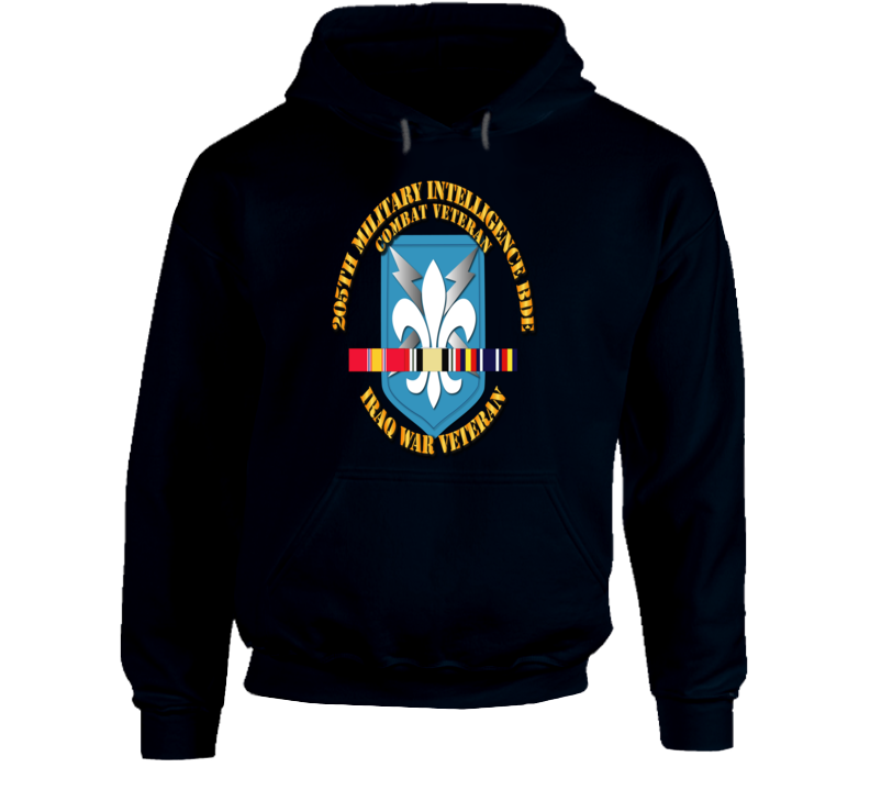 Army - 205th Mi Bde - Iraq Vet W Svc Ribbons Hoodie